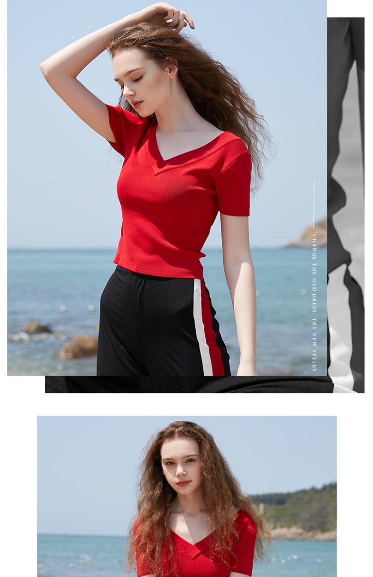 IEF / tình yêu theo mùa đông 2019 phiên bản mới của Hàn Quốc của áo len ngắn cổ chữ V thon gọn ngắn tay nữ hoang dã áo gile len hàn