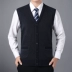 Mùa xuân và mùa thu áo dệt kim nam áo len trung niên vest gà trái tim nút V cổ áo vest vai cha áo len không tay đồ vest nam đẹp Dệt kim Vest