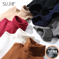 Мужской трендовый утепленный свитер, удерживающий тепло трикотажный шерстяной лонгслив, в корейском стиле