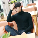 Мужской трендовый утепленный свитер, удерживающий тепло трикотажный шерстяной лонгслив, в корейском стиле