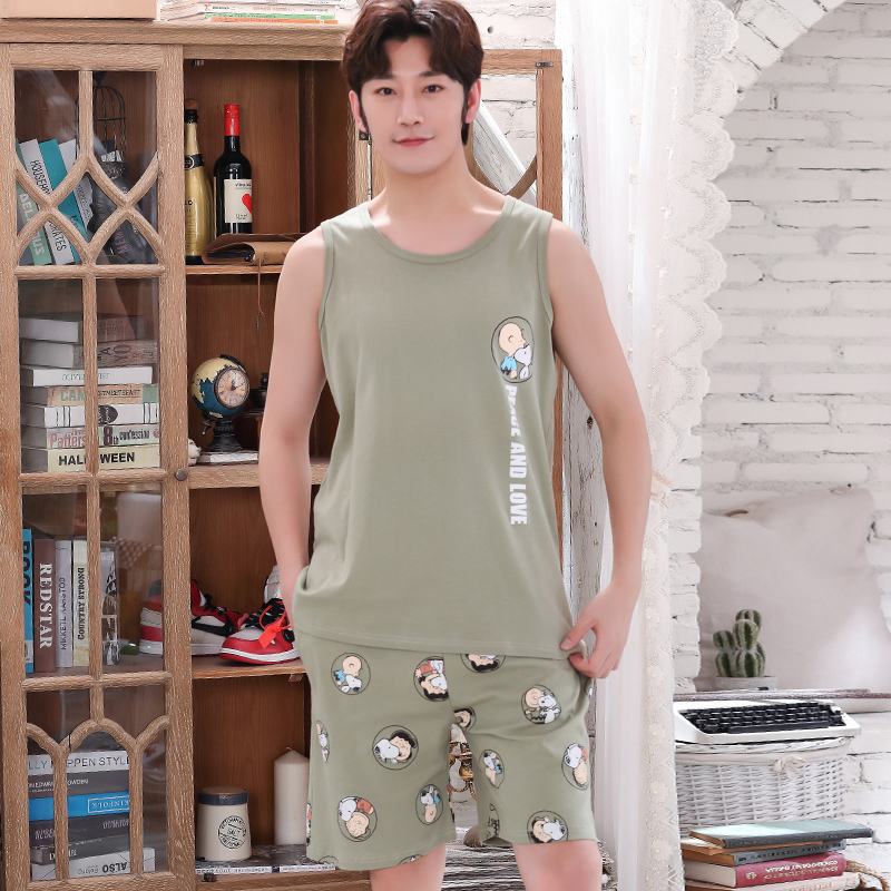 pajama tay áo mens mùa hè thoải mái trường trung học thiết lớn sinh viên kích thước mens mát nhà mặc 2020 mới.