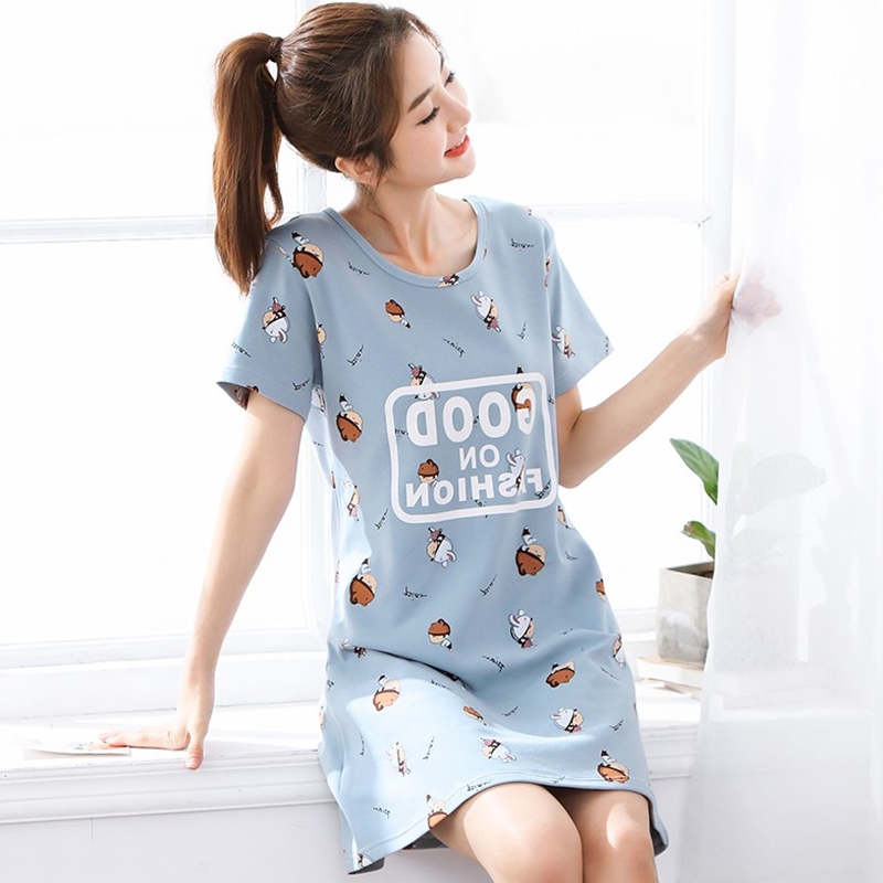 . Khá rắn màu pajama in mùa hè mát mẻ mẹ người phụ nữ cá tính sling váy cotton phụ nữ pajama cô gái.