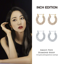 INCH EDITION Amalfi Stars earrings round diamond hoop gold and silver