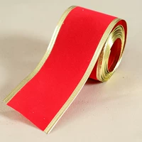 Золотые красно-красные бархатные бархаты шириной 5 см и длиной 2 метра