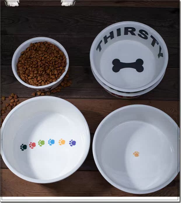 Pet pet pot dog bát bát đơn bảo vệ sáng tạo cổ tử cung gốm mèo thức ăn mèo nước bát hàng ngày cần thiết bát cơm chó - Cat / Dog hàng ngày Neccessities dụng cụ ăn uống cho chó	