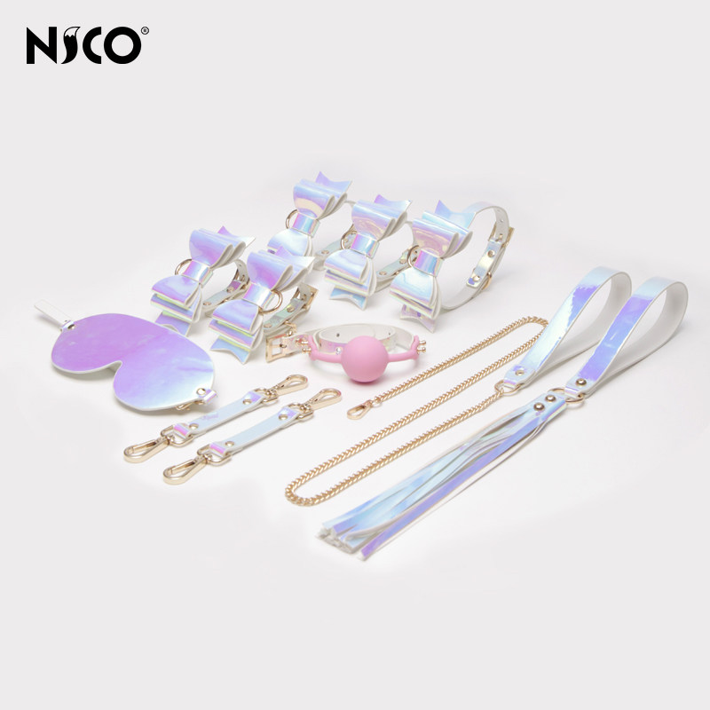 Nico mall sm fun aurora suit magic color butterfly bondage training metal collar props mouth ball plug handcuffs - Taobao