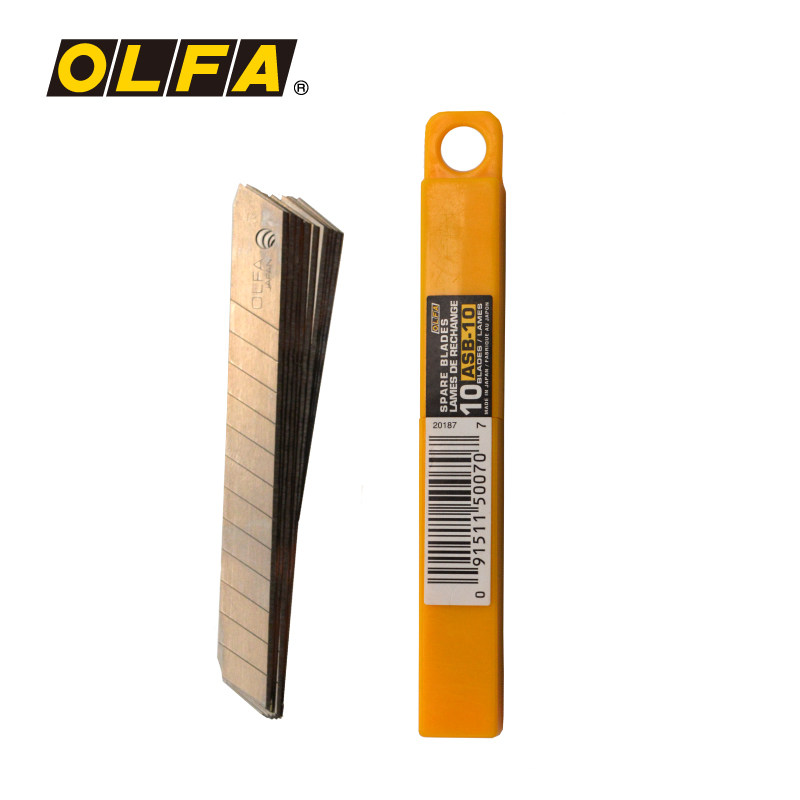 日本olfa 爱利华 ASB-10 美工刀片 9MM小号美工刀片墙纸刀片贴膜刀片碳素钢刀片