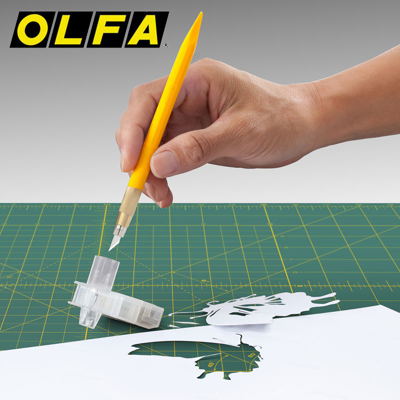 OLFA Japan Import Knife AK-5 Rubber Chapter Screen Knife Cutting Cutting Cutting Cutting Knife Small Yellow Black Scratch Knife Knife Knife Device Device