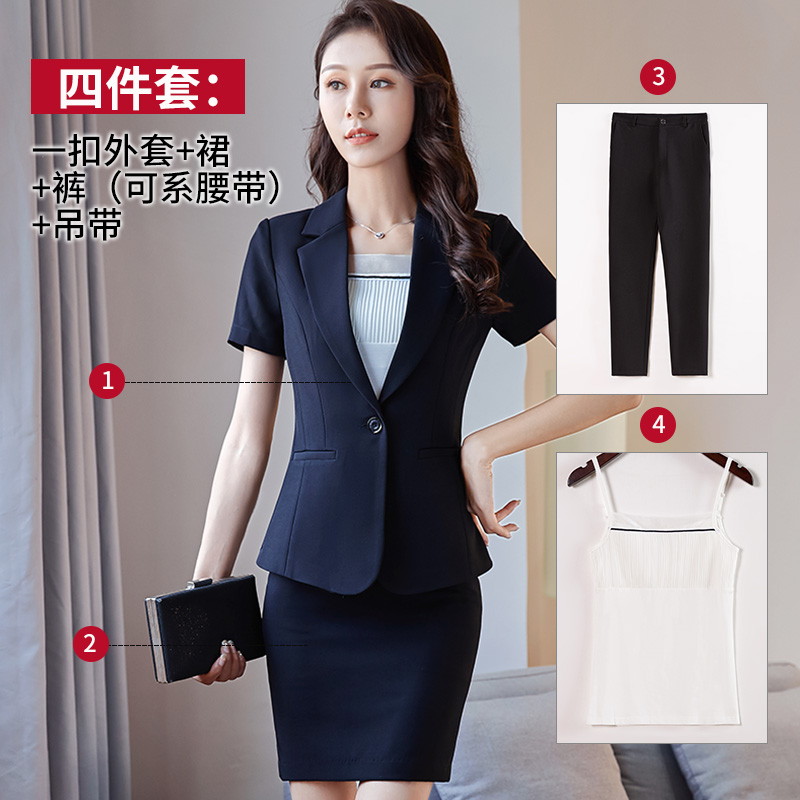 Professional nữ Mang 2020 mới mùa hè ngắn tay Suit kinh doanh chính Workwear nữ mùa hè Ba mảnh Set