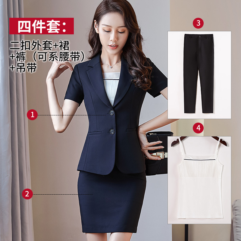 Professional nữ Mang 2020 mới mùa hè ngắn tay Suit kinh doanh chính Workwear nữ mùa hè Ba mảnh Set