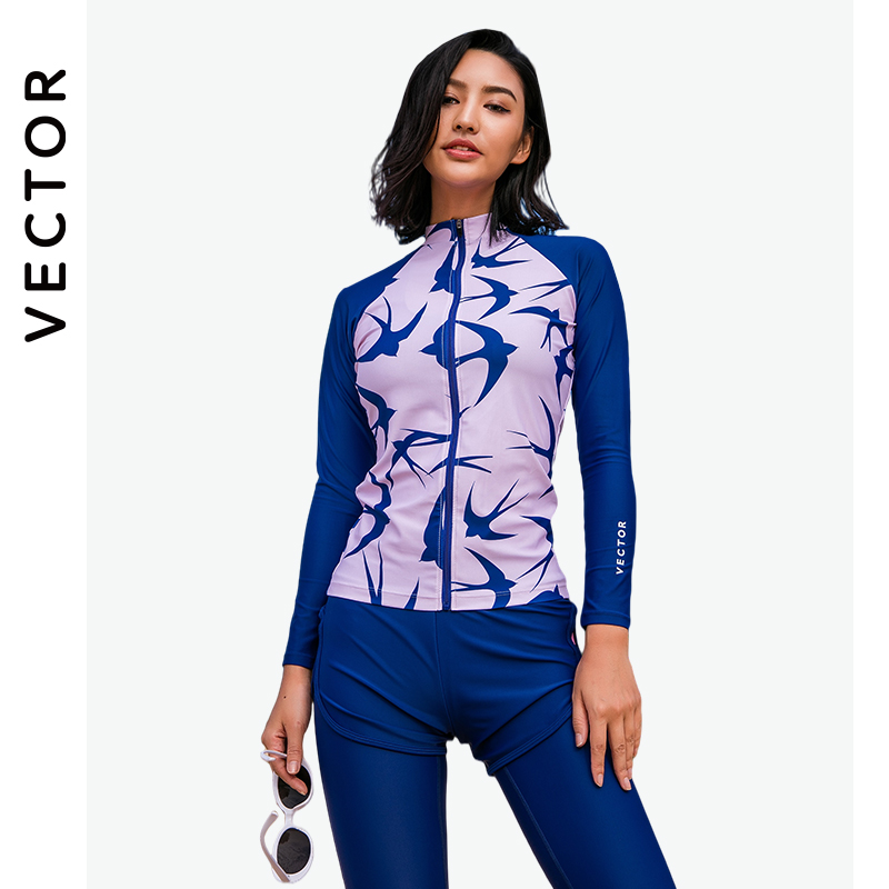 VECTOR wetsuit women's two-piece snorkeling swimsuit summer sunscreen long-sleeved quick-drying slimming swimming surfing suit jellyfish suit