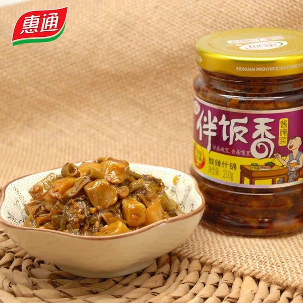 惠通 伴饭香 青椒香豆 +酸辣什锦 酱腌菜组合 210g*4瓶 优惠券折后￥23.8包邮（￥38.8-15）