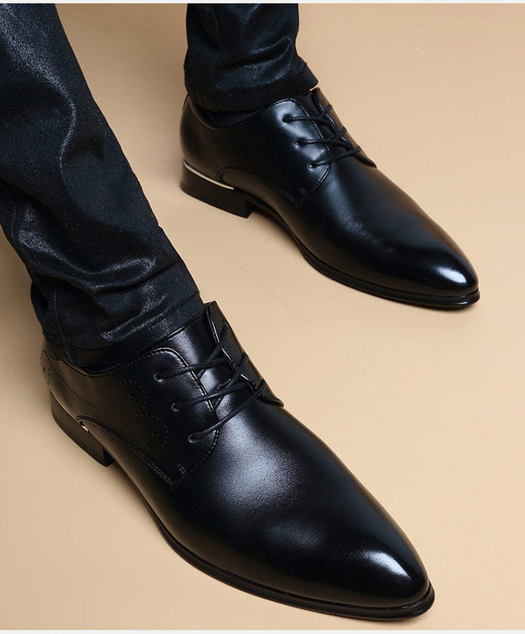 Tide brand business shoes men's shoes 2021 spring and summer new pointed Korean formal dress trend increased British casual shoes