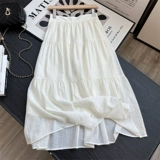 Элегантный темперамент Laiser Tiansi Light and Flount Pit Strip Press Press-Pleate Texture Cake Средняя версия A-Line Юбка