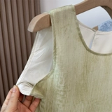 Свежее платье без рукавов, летняя дышащая длинная юбка