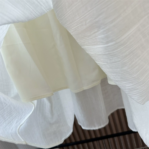 Элегантный темперамент Laiser Tiansi Light and Flount Pit Strip Press Press-Pleate Texture Cake Средняя версия A-Line Юбка