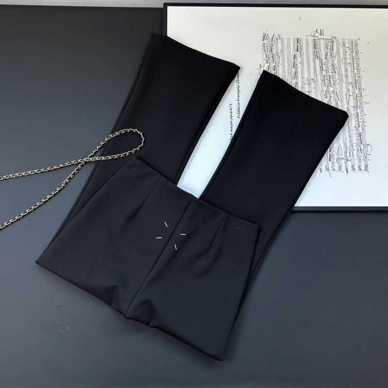 Margiela Embroidered Skinny Black Pants, Commuting Flared Cropped Pants, Summer New Elastic Slim Yoga Casual Pants for Women Margiela Embroidered Skinny Black Pants, Commuting Flared Cropped Pants, Summer New Elastic Slim Yoga Casual Pants for Women