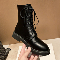Black Martin boots female 2020 new English style spring and autumn boots tide ins cool machine short boots thick bottom autumn winter boots