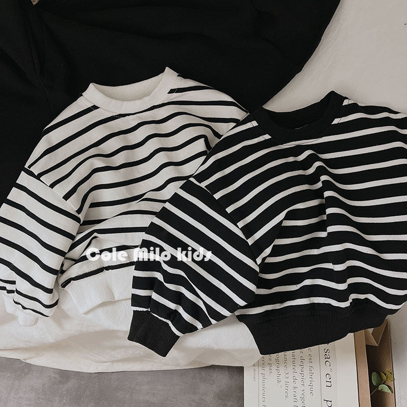 Children's sweater Western style girls' top autumn Korean version loose fashion long-sleeved boys' striped children's clothing pullover trendy clothes