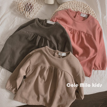 Girl Long Sleeve Compassionate Dress Shirt 2022 Spring Autumn Pure Cotton Pullover Hooded Sweatshirt With Pure Color Korean Version Fashion Blouse