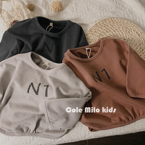 South Korea Tide ~ Children T-Shirt Spring Boy Pure Cotton Jersey Foreign Air Girl Son Ensemble Undershirt 100 Hitch Baby Blouse