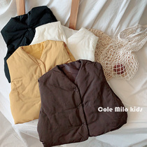 2021 autumn winter new Korean version of male and female child cotton light slim waistcoat waistcoat small and medium small children wearing foreign air