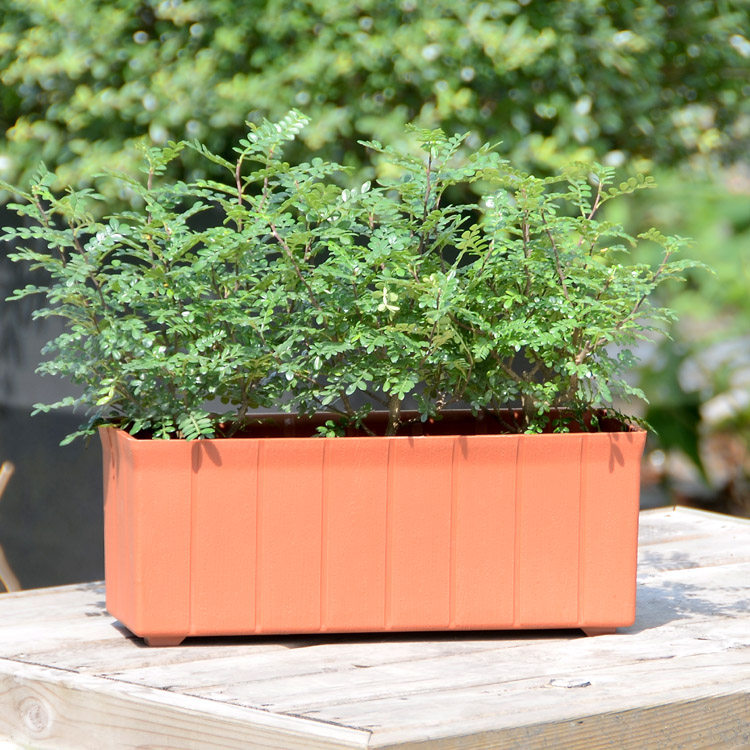 Flower pot rectangular vegetable pot plastic long pot vegetable balcony planting box thickened plastic striped flower pot