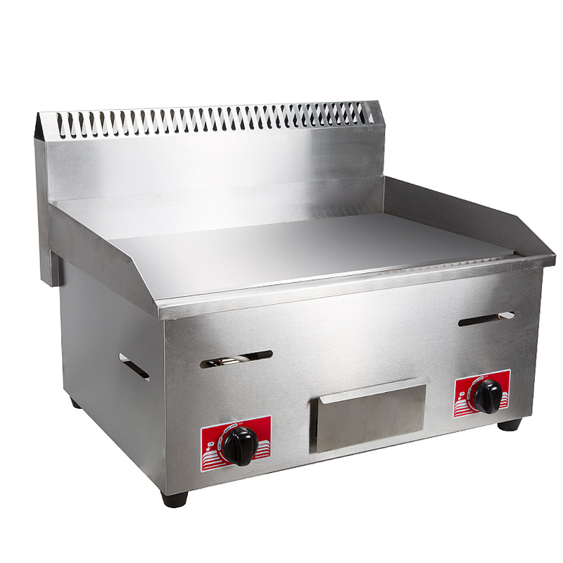Gas griddle full flat commercial grilled squid tofu teppanyaki snack equipment stainless steel green onion cake machine