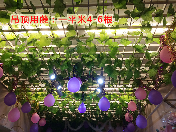 Saiwei mô phỏng cây mây lá nho trang trí màu xanh lá cây nhựa ống trần trần hoa nho cây hoa lá nho - Hoa nhân tạo / Cây / Trái cây hoa giả hạc
