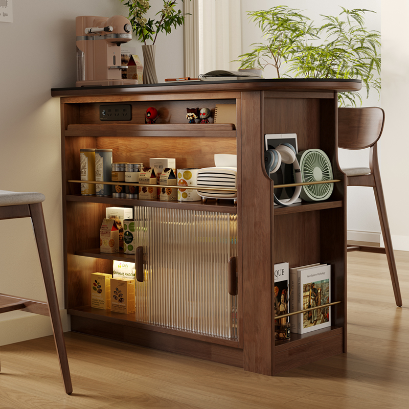 Solid Wood Bar Counter for Small Living Rooms, Home Partition Retractable Island Dining Side Cabinet, Integrated Cabinet with Rock Slab Entryway Storage Cabinet Solid Wood Bar Counter for Small Living Rooms, Home Partition Retractable Island Dining Side Cabinet, Integrated Cabinet with Rock Slab Entryway Storage Cabinet