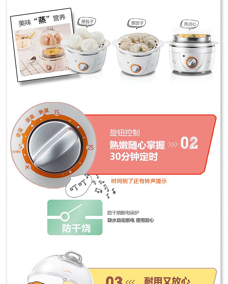Nồi trứng điện tự động tắt đôi hấp trứng hẹn giờ về nhà nhỏ trứng nhỏ breakfast Máy ăn sáng nhân tạo - Nồi trứng ca nấu mì bằng điện