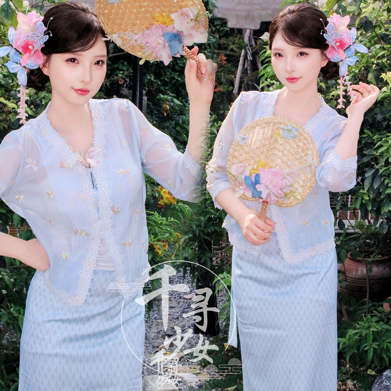 New Studio Style: Fresh and Sweet Ethnic Dai Girl Portrait Art Photography Outfit