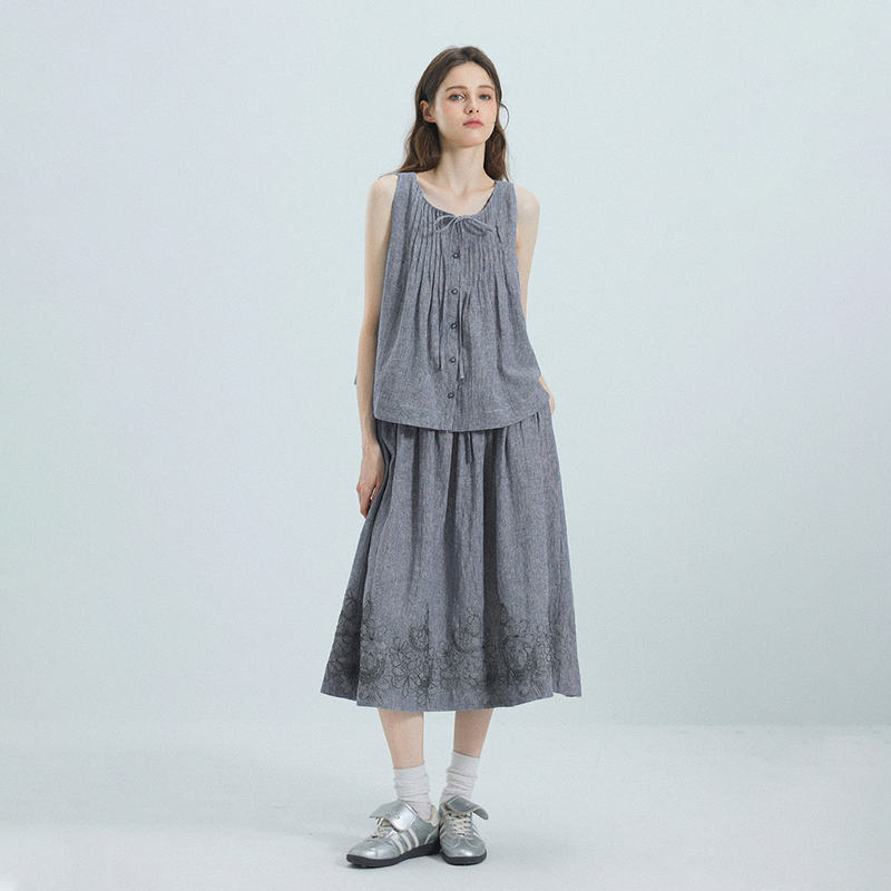 Realistique 2025 Sleeveless Vest High-End High-Waisted Skirt Suit Two-Piece Set