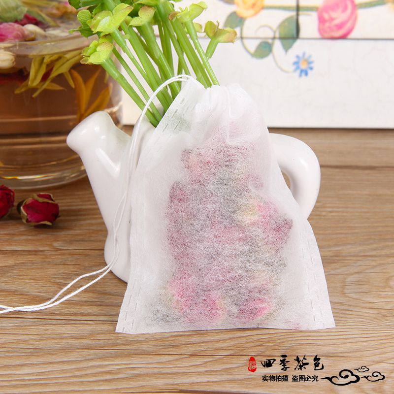 New 7 * 9cmPET unwoven cloth bag pumping line tea bag Herbal Medicine Frying bag 100 TEA BAGS FREE