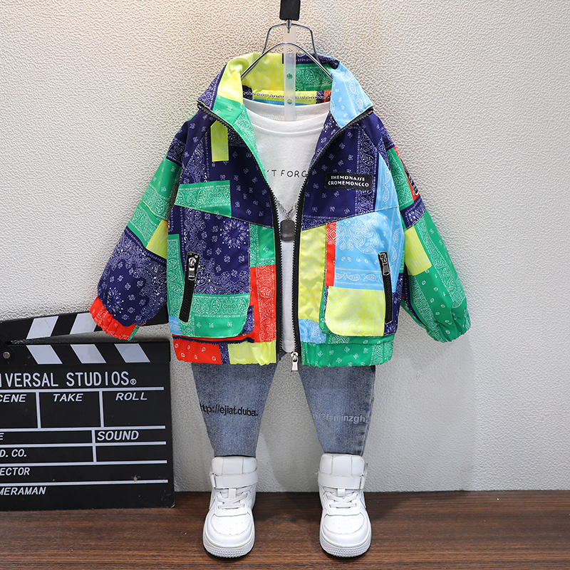 Boy's autumn clothing jacket 2022 new children's spring autumn and autumn with male baby's trendy blouses Korean version jacket tide