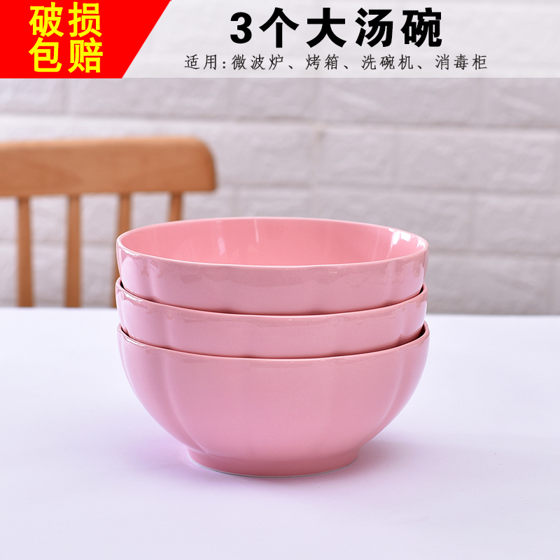 3 home big number soup bowls Ceramic Cutlery Sets Creative Pumpkin Soup Gourmet Noodle Bowl pull noodles Bowl Soup Pan Basin