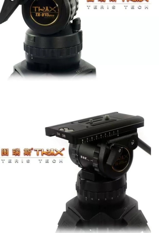 Đầu máy ảnh chân máy ảnh Tourus TX-V15 Máy ảnh DSLR có thể điều chỉnh đầu giảm xóc PTZ 15kg - Phụ kiện VideoCam