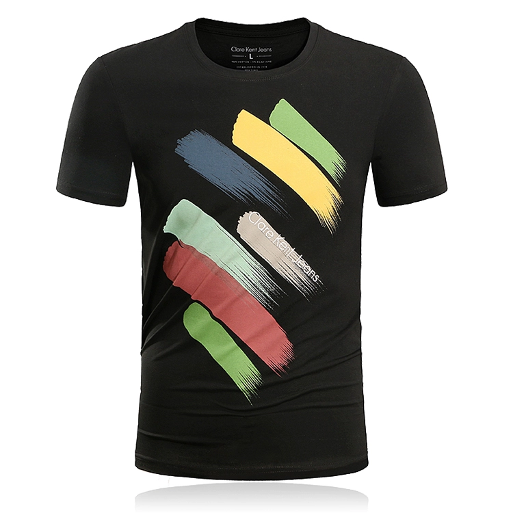 Áo thun ck nam tay ngắn 2019 hè mới slim nam cổ tròn tay ngắn Lycra co giãn cotton 717 trắng áo polo