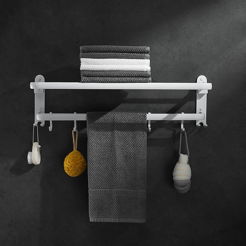 Punch-free white space aluminum towel rack powder room towel rack toilet wall-mounted bathroom rack toilet