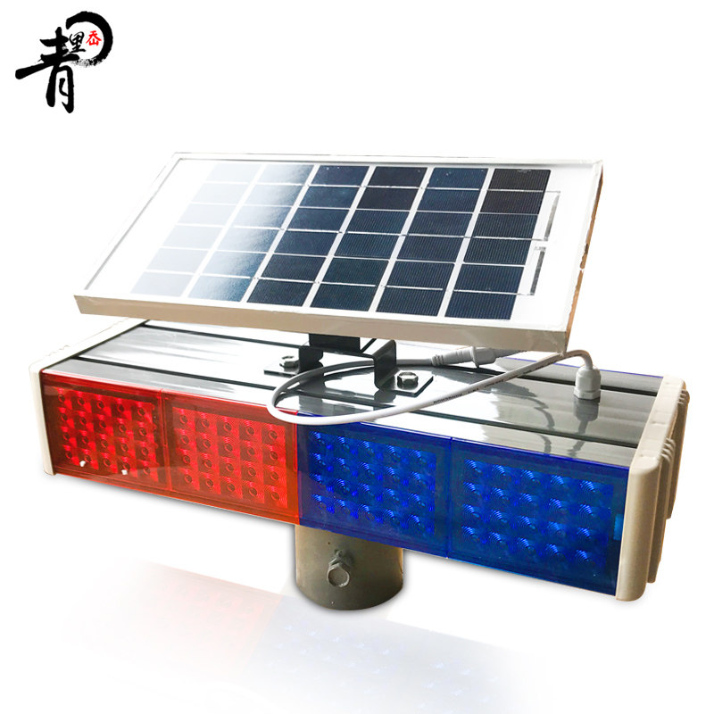 Solar light solar strobe light four lights double-sided warning light signal strobe light road LED strobe light
