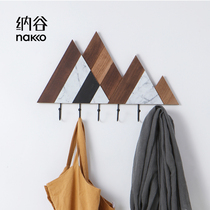 Naya Nakko original wood color marble tattooing decoration hook-free punch-free kitchen row-hook wall-hanging