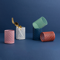 Nagu simple iron pen holder Office student stationery creative storage box Desktop makeup brush storage tube