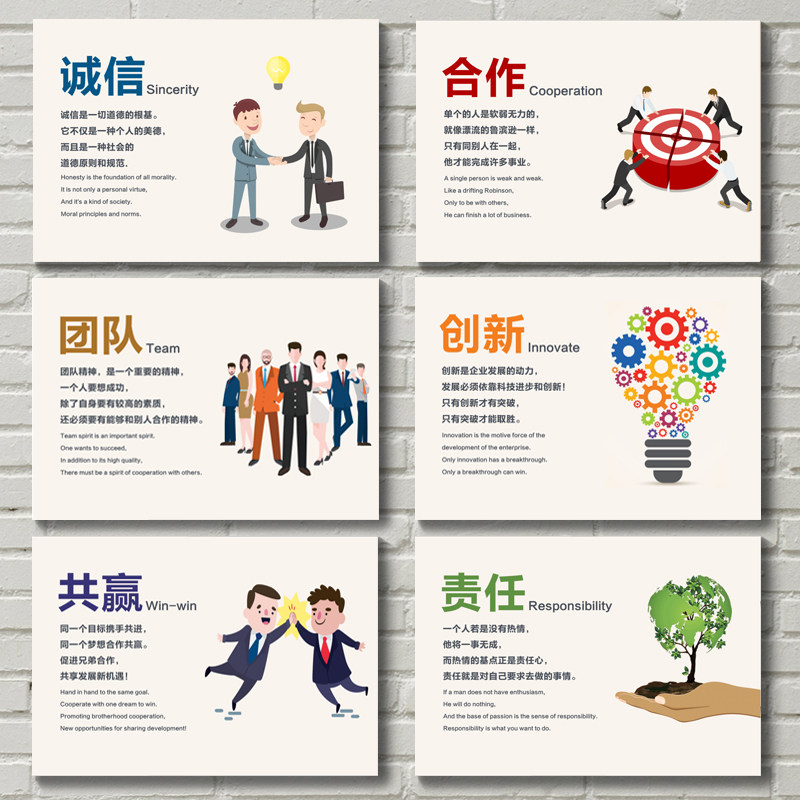 Horizontal corporate culture Wall painting Conference room office inspirational hanging painting Modern simple company living room decorative painting