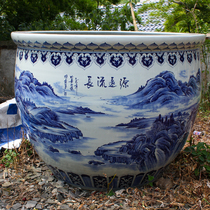 Jingdezhen Ceramic large cylinder Gold fish tank Utortoise lotus flower cylinder Large number Grand number Hotel Company Ceramics Fish Tank Water Tank