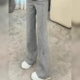 Спортивные демисезонные штаны-клёш, леггинсы, утепленные универсальные штаны, высокая талия, облегающий крой