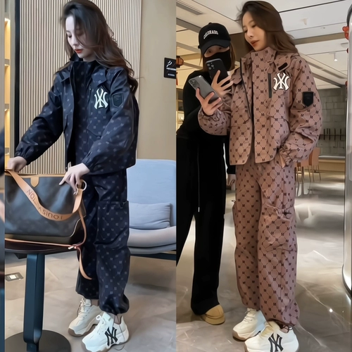 Дизайнерский комплект, осенняя куртка, штаны, в американском стиле, тренд сезона