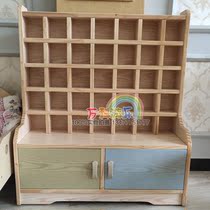 Kindergarten solid wood cup holder childrens wooden wall wooden teacup shelf ash wood water cup holder tea cabinet