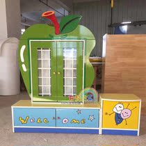  Recommended luxury wooden cup holder Kindergarten apple shape teacup holder teacup bucket storage rack Early education center