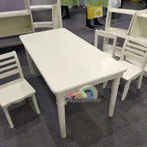 High-grade kindergarten wood chairs children wooden desks and chairs European learning liu ren zhuo customizable rectangular tables and chairs