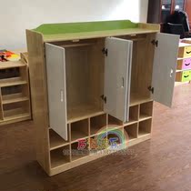 New kindergarten childrens wooden Pinus sylvestris combination cabinet toy cabinet Cabinet Cabinet cabinet storage cabinet shoe cabinet